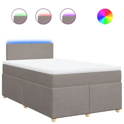 Vidaxl Box spring postelja z vzmetnico taupe 120x190 cm blago