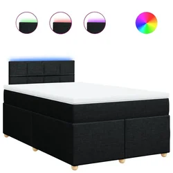 Vidaxl Box spring postelja z vzmetnico črn 120x200 cm blago