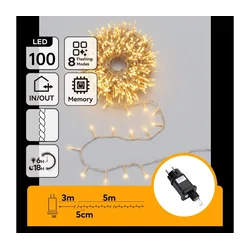 Aigostar - LED spoljna božićna girlanda 100x LED / 8 funkcija, 5,3 m, IP44, topla bela