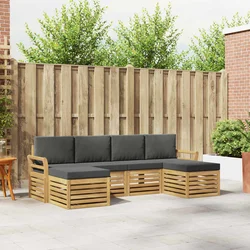 Set vanjskih sofa 6 pcs Bijela i antracit 253 x 122,5 x 73 cm