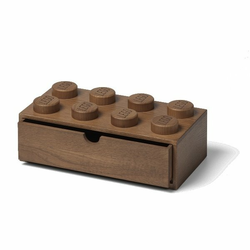 LEGO drvena stolna kutija 8 s ladicom (tamno drvo)