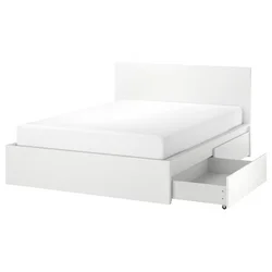 MALM Post okvir, visok, z 2 predaloma, bela, 140x200 cm