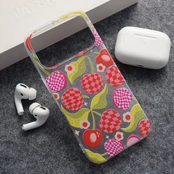 Maskica za iPhone 17 Pro Nanobit Print Checkered Cherries
