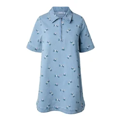 PIECES Dolga srajca PCFlora  moder denim