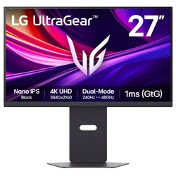 LG Monitor 27G850A-B, 27/IPS/3840x2160/480Hz FHD, 240Hz UHD/1ms, GtG/HDMIx2, DP, USB/Gsync, Freesync