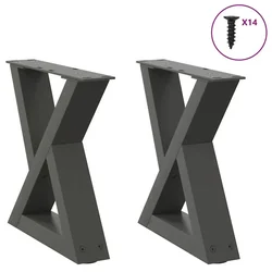 Noge za klub stolić 2 kom. antracit 40 x (30-31,3) cm čelik