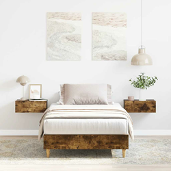 vidaXL posteljni okvir brez ležišča Dimljen hrast 90x200 cm