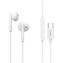 Hama slušalke USB-C z mikrofonom Classy, pips, bele