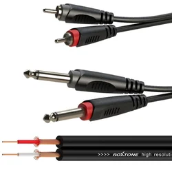 Avdio kabel 2 x RCA/2 x Jack 6,3 mm mono 3 m SMART Roxtone SACC150L3