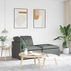 Modularna sofa s podnožjem i jastucima, tkanina, tamno siva