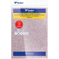 Papir glitter A4 330g pk3 Sadipal Fabriano S0020314 pastelno roze