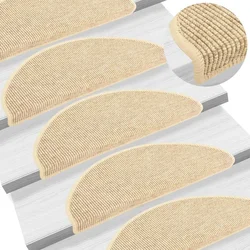 Prostirke za stepenice 15 kom 65x21x4 cm svijetlo bež poluokrugle velike