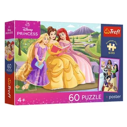 Trefl - Puzzle Disneyjevska princesa: Moč v kroni + plakat - 40 - 99 kosov