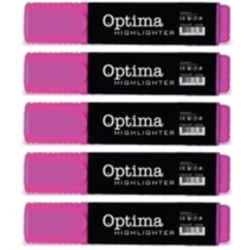 Marker Fluo Optima, roza, 5 komada (prevedeno)