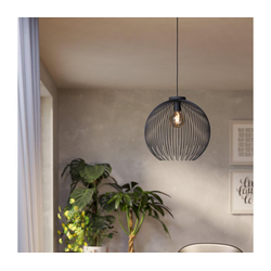 Eglo 901002 - Luster na sajli VENEZUELA 1xE27/40W/230V crna