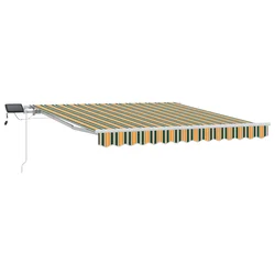 Skrovita tenda Zelena i žuta 300 x 250 cm Tkanina i čelik