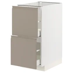 METOD / MAXIMERA Pod.element, 2fronta/2vis.fioke, bela/Upplöv tamnobež, mat, 40x60 cm
