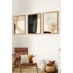 Wallity Set uramljenih MDF slika Myk3014-2, 3 dijela