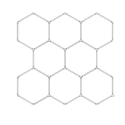 Hexagon LED tube 8 heads light 280W 6500K 2450*2360mm