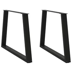 Noge za blagovaonski stol V-oblika 2 kom Crne 90 x (72-73,3) cm Čelik