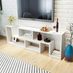 VIDAXL dvojna TV omarica L-oblike, bela