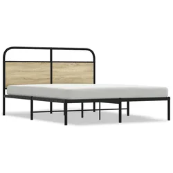 Vidaxl Posteljni okvir brez vzmetnice 150x200 cm sonoma hrast inž. les