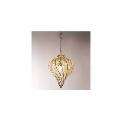 SIRU - Luster na lancu GOCCIA 1xE27/60W/230V O 25 cm bež/smeđa venecijansko staklo