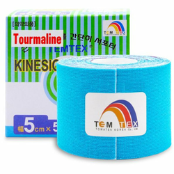 Temtex Tape Tourmaline elastična traka za mišiće i zglobove boja Blue 1 kom