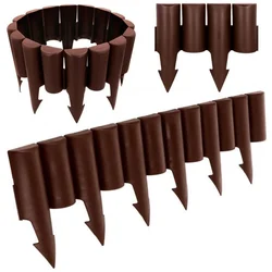 Vilde 10 vrtnih robnikov 250 cm, trpežen material, rjave barve