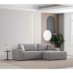 Atelier del Sofa Ugaona garnitura Pirlo 145x43x206cm Svetlosiva