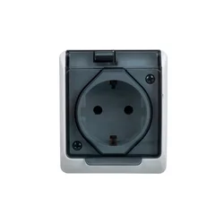 shumee Hermes hermetična Schuko vtičnica z/z dimno loputo 16A IP44 bela 0324-01
