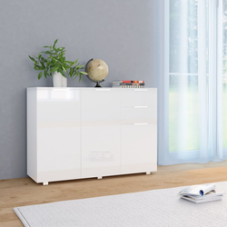 Komoda visoki sjaj bijela 107x35x80,5 cm