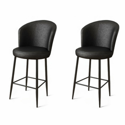 HANAH HOME Set 2 barske stolice Uras Black