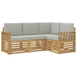 Set vanjskih sofa 4 pcs Bijela i svjetlosiva