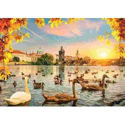 Magnolia - Puzzle Labodi blizu Karlovega mostu - 1 000 kosov