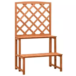 Stalak za biljke s rešetkom narančasti 70x42x120 cm od jelovine