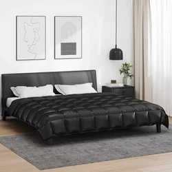 Zimska pokrivača Crna 200 x 220 cm Saten i mikrovlakna