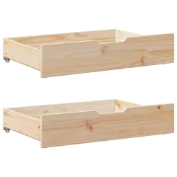 Ladice ispod kreveta s kotačima 2 kom 80x55x17 cm od borovine