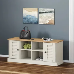 Klupa za cipele VIGO bijela 106 x 35 x 45 cm masivna borovina