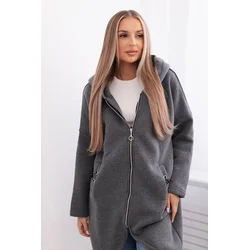 Long insulated graphite sweatshirt