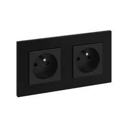Legrand - Dvostruka kućna utičnica 250V/16A NILOE STEP crna