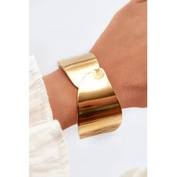 Smooth gold stainless steel bracelet