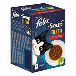 12 + 6 gratis! Felix Soup 18 x 48 g  - Raznolikost okusa iz vode