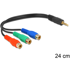 Adapter Minijack 4Pin - 3x RCA 24cm