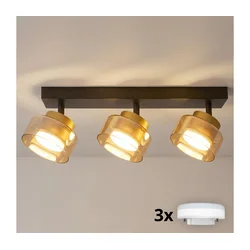 Brilagi - LED RGB prigušiva spot svetiljka AURA LUX 3xGX53/14W/230V Wi-Fi Tuya crna/zlatna