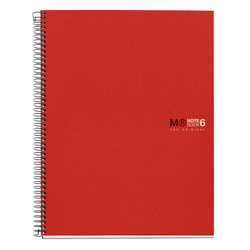 MIQUELRIUS Zvezek A4, črtast, 150-listni, 70g, BASIC, PP, rdeč