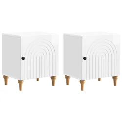 Noćni ormar 2 pcs Bijela visokog sjaja 43 x 34,5 x 50 cm