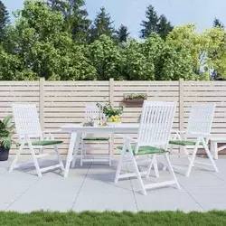 Jastučići za stolice 4 pcs Zelena i bijela 50 x 50 x 4 cm