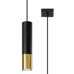 Sollux SL.0952 - Viseći luster na sajli LOOPEZ 1xGU10/40W/230V crna/zlatna
