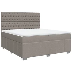 Vidaxl Box spring postelja z vzmetnico taupe 200x200 cm blago